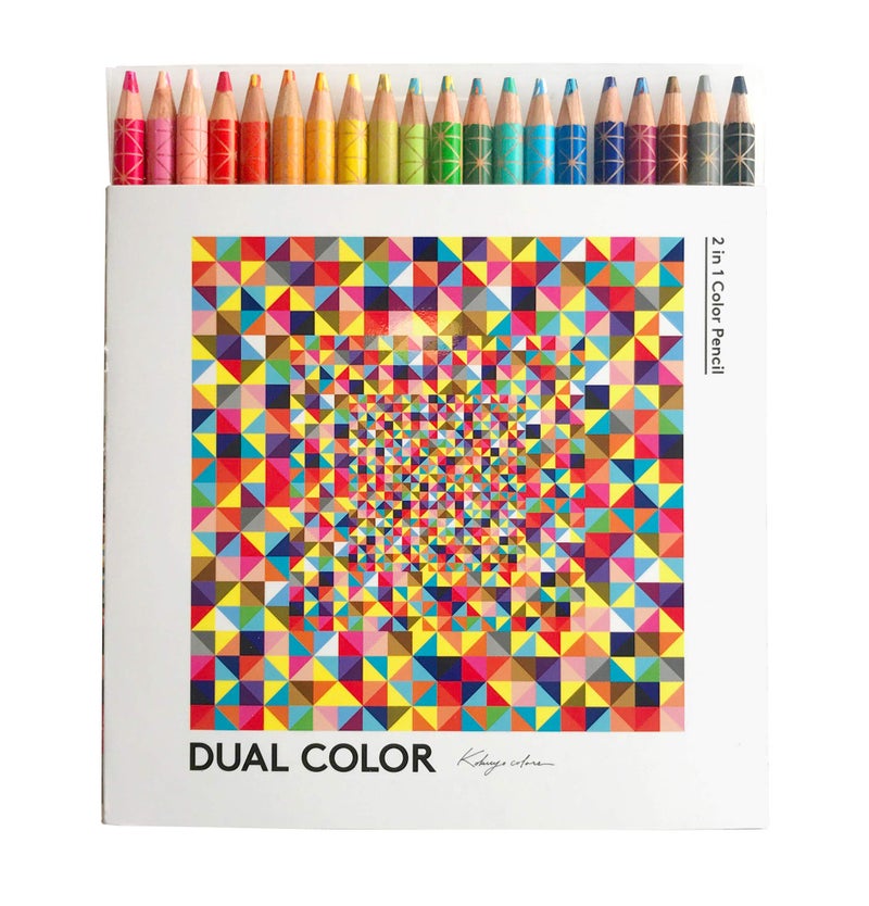 KOKUYO Colored Pencil DUAL COLOR 20 Colors Set Two Color Mixed Core Colored Pencil KE-SP14 Made in Japan - Image 1